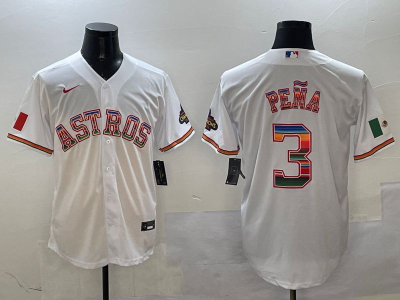 Men Houston Astros #3 Pena White Mexico 2025 Nike MLB Jersey style 1->houston astros->MLB Jersey